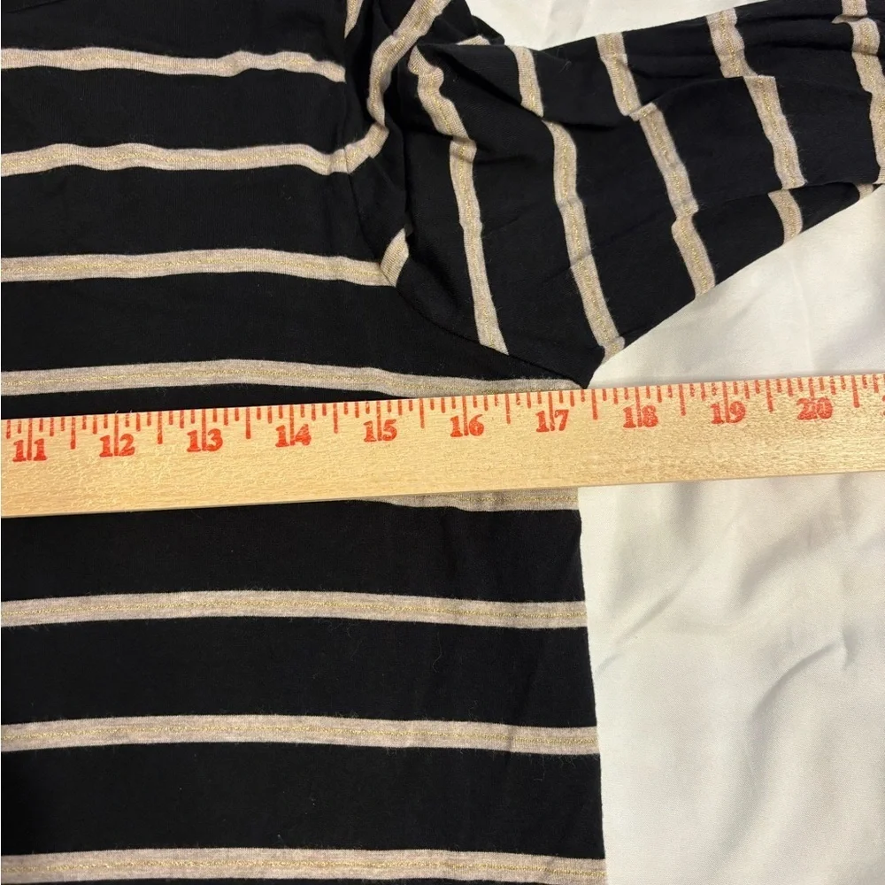 Soma Black and Gray Striped Pajama Top - Picture 3 of 7